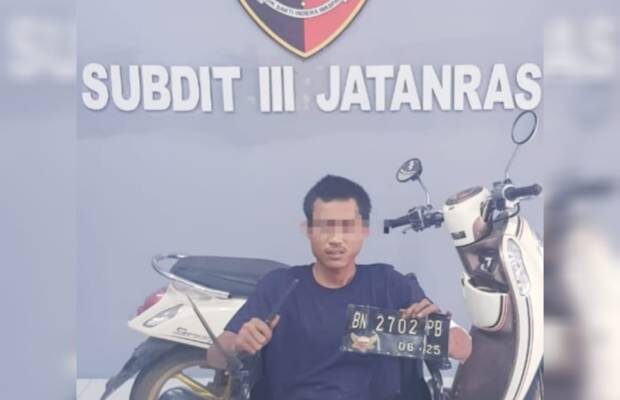 Niat Jual Motor Hasil Curian Pemuda Asal Lampung Diciduk Tim Gabungan Polda Babel
