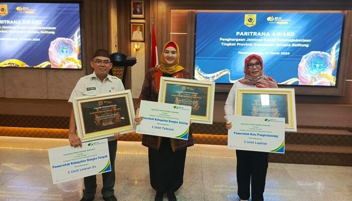 Pemkot Pangkalpinang Terima Penghargaan Terbaik 1 Paritrana Award