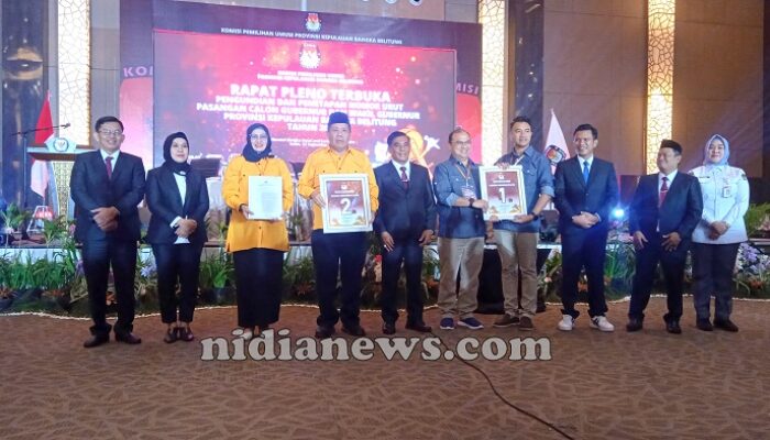 KPU Babel Tetapkan Nomor Urut Paslon Peserta Pilkada 2024