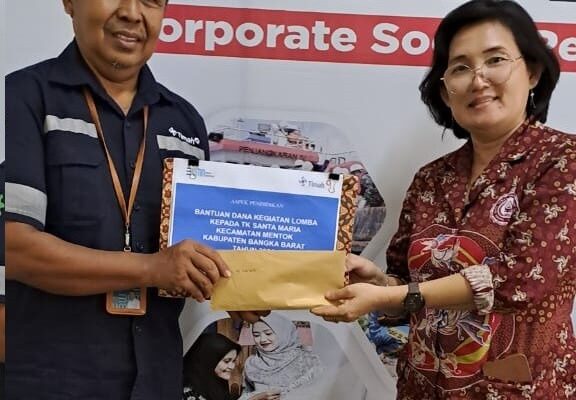 Sambut Natal dan Tahun Baru, PT Timah Bantu Kegiatan Siswa TK Santa Maria Bangka Barat