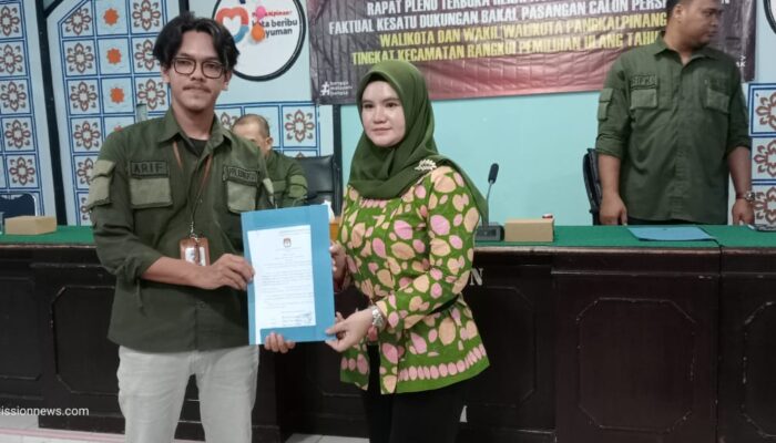 KPU Pangkalpinang Gelar Pleno Terbuka Rekapitulasi Verfak Kesatu Dukungan Paslon Perseorangan Kecamatan Rangkui