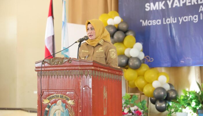 Wagub Hellyana Hadiri Wisuda SMK YAPERBEL 2 Tanjung Pandan, Tegaskan Komitmen Majukan Pendidikan