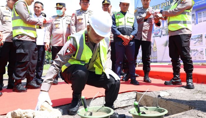 Kapolda Babel Letakkan Batu Pertama Pembangunan Barak Siaga Ditpolairud