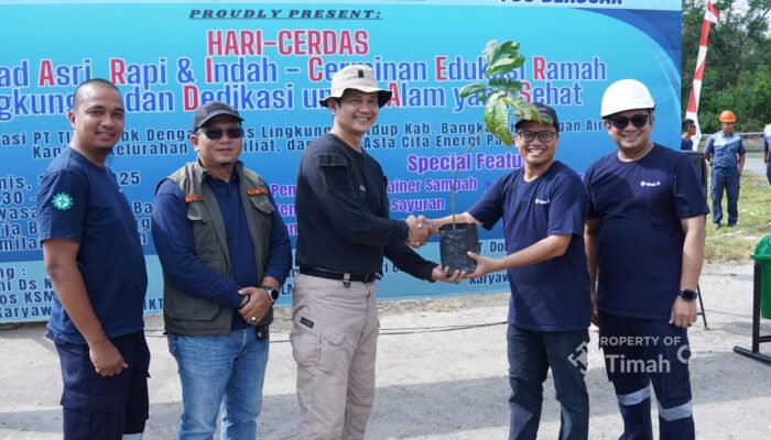 Kolaborasi Dalam Melakukan Penghijauan, PT Timah Serahkan Bantuan Bibit untuk Rumah Kompos KSM Resam 