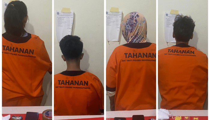 Empat Pengedar Narkoba Dibekuk, Satresnarkoba Polresta Pangkalpinang Sita Sabu dan Ekstasi