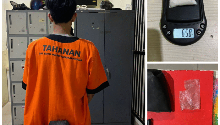 Polresta Pangkalpinang Amankan Kurir Sabu di Bukit Merapin, Barang Bukti 6,58 Gram Disita
