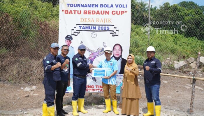PT Timah Dukung Turnamen Voli Batu Bedaun Cup, Dorong Semangat Olahraga Masyarakat
