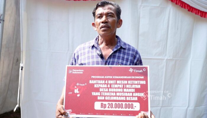 Selamat dari Badai, Nelayan Burung Mandi Dapat Bantuan PT Timah di HUT ke-49