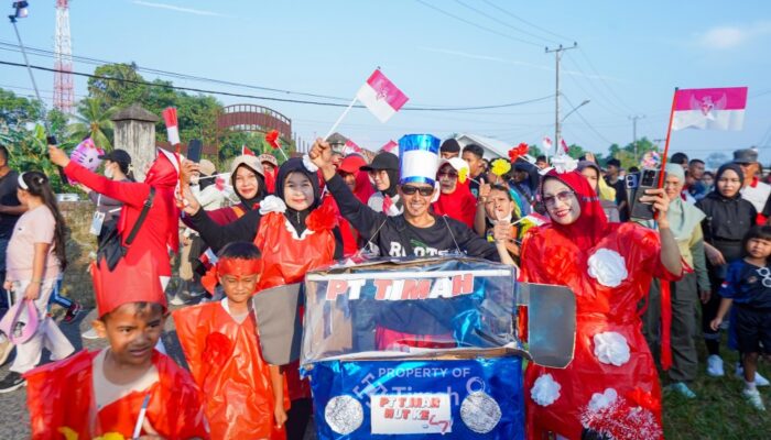 Unik dan Menarik, Warga Belinyu Tunjukkan Kreativitas Lewat Kostum Unik di Pekan Jalan Sehat HUT ke-49 PT Timah 