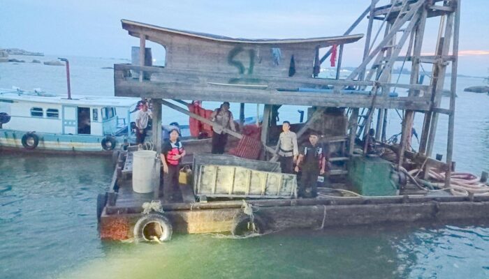 Masih Membandel, PT Timah Bersama Tim Gabungan Tertibkan Tambang Ilegal di Perairan Cupat Bangka Barat 