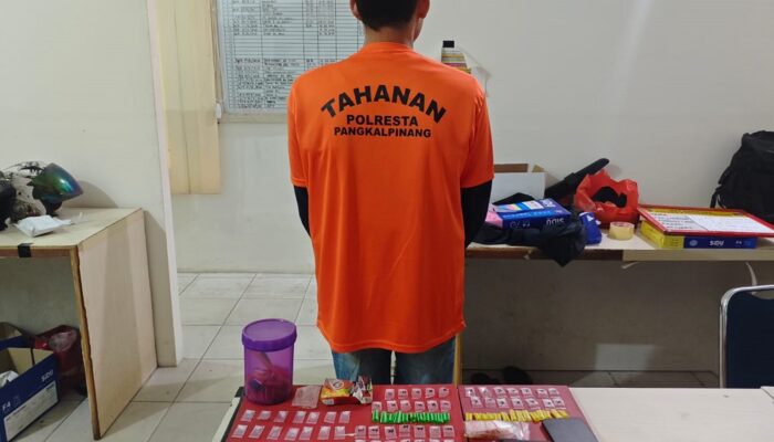Mahasiswa 23 Tahun Dibekuk, 65 Paket Sabu Diamankan di Pangkalpinang