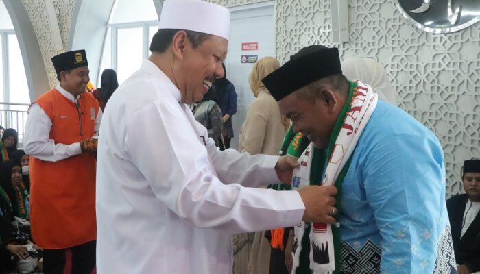 Hujan Deras Iringi Haru Pelepasan Ratusan Calon Haji Pangkalpinang
