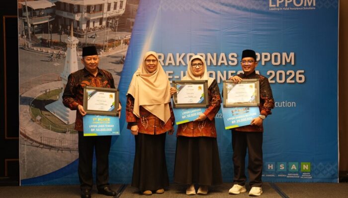 LPH LPPOM Bangka Belitung Raih Juara 3 Nasional pada Rakornas LPPOM 2026