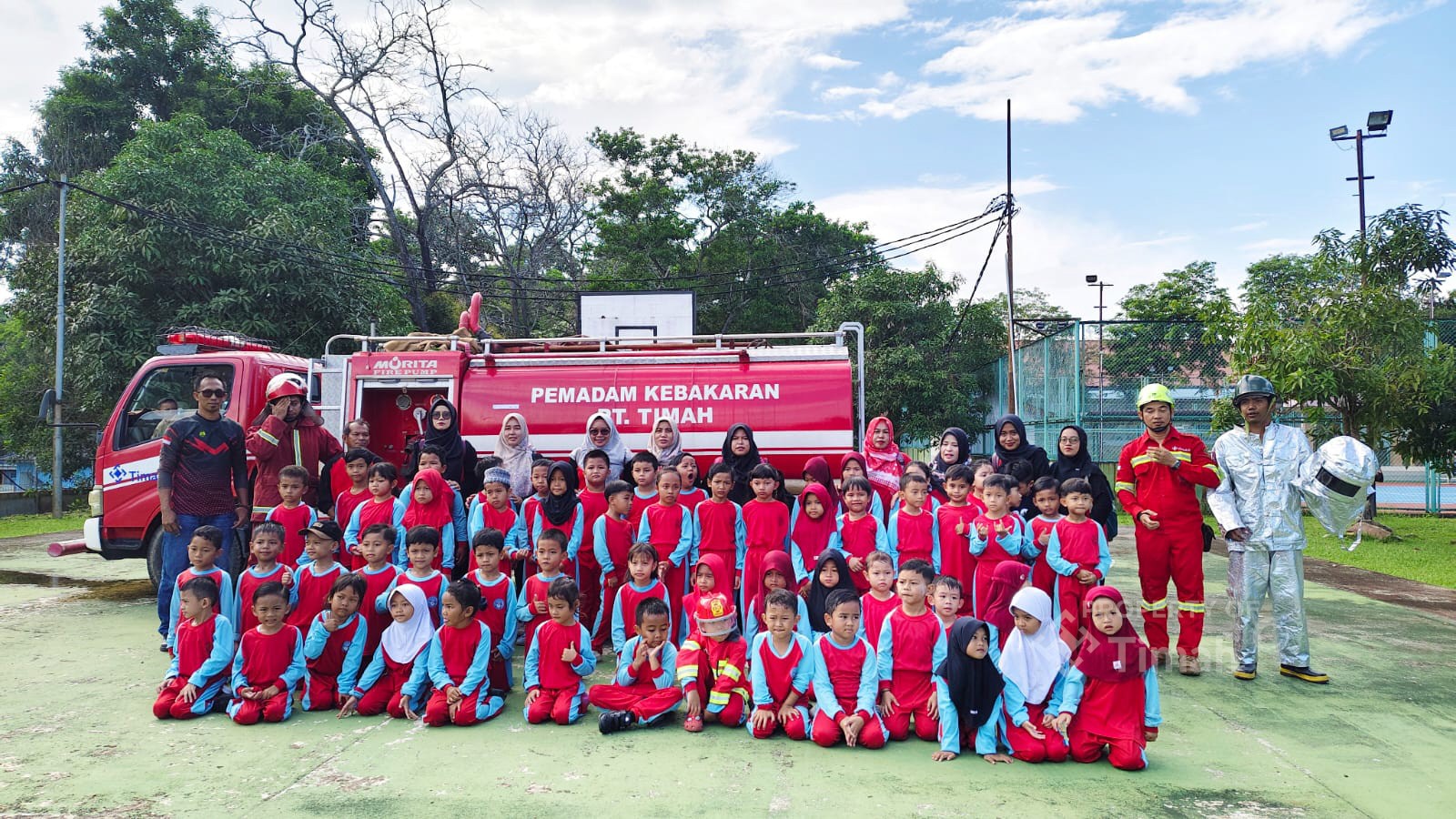 Puluhan Siswa TK Antusias Ikuti Edukasi Kebakaran dari PT TIMAH