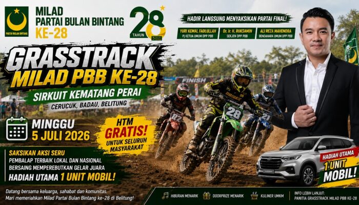 Grasstrack Milad PBB ke-28 Capai Puncak Besok, Pimpinan DPP PBB Hadir di Belitung