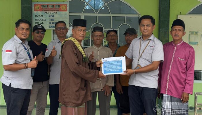 PT TIMAH Bantu Pembangunan Masjid Nurul Huda di Karimun, Tingkatkan Kenyamanan Jamaah