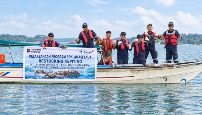 Tak Sekadar Menambang, PT TIMAH Kembali Restocking 1.000 Kepiting Bakau di Kundur